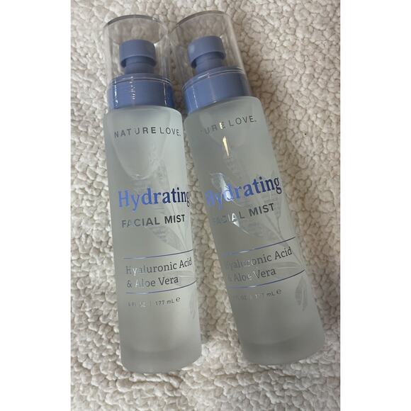 Lot 2 Nature Love Hyaluronic Acid & Aloe Vera Hydrating Facial Mist 6 oz New. - Picture 1 of 4
